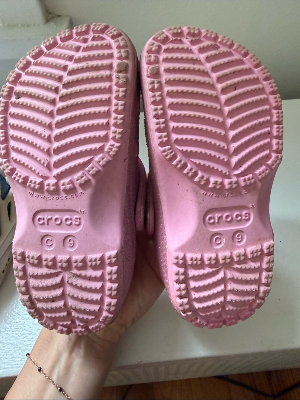 CROCS Kids Pink Classic Clog with Heel Strap